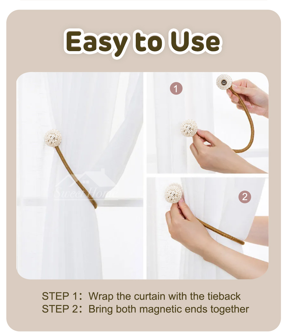 Pearl Magnetic Curtain Tie-7